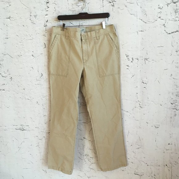 LL BEAN TAN STANDARD FIT PANTS 36 X 32 - Picture 1 of 3